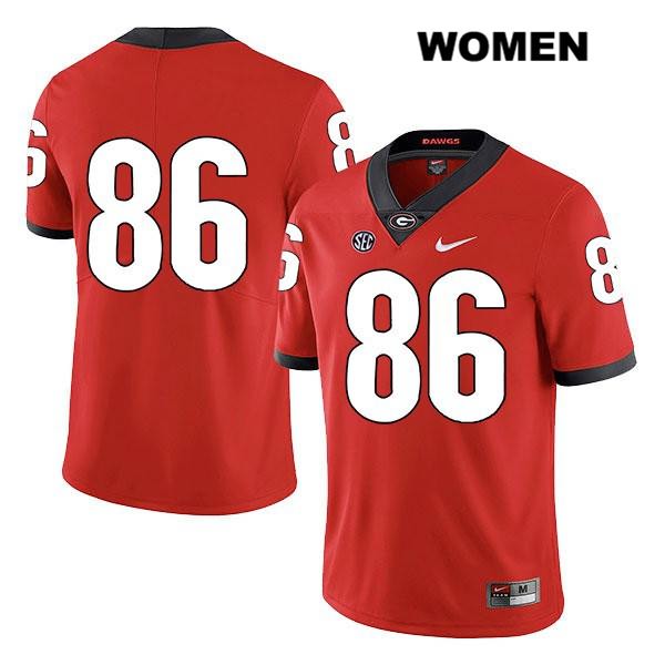 Georgia Bulldogs Women's John FitzPatrick #86 NCAA No Name Legend Authentic Red Nike Stitched College Football Jersey MQE2156JJ